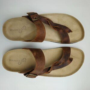 Mountain Sole Womens US Size 10M Hollie Sandals, Brown/Leather